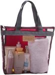 Rotema Mesh Shower Bag with Zipper, 11.8x9.8Inches Small Pool Bag, Unisex Adults, Burgundy