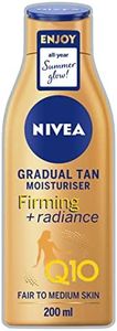 NIVEA Q10 Firming + Radiance Gradual Tan (200 ml), Tan Activating Firming Cream with Q10, Supports a Gradual Tan, Tanning Moisturiser for a Sun-Kissed Radiant Glow