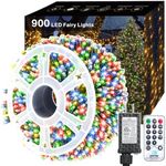 Jzhi 295FT 900 LED Christmas Lights Outdoor Indoor, LED String Lights with 8 Modes Remote Control, Timer & Memory Function Christmas Tree Lights for Decor of Yard Party Holiday Xmas Tree-Multicolor