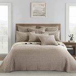 Levtex Home - Mills Waffle - King Quilted Bedspread Set - Taupe Cotton Waffle - Bedspread Size (122 x 106in.), Sham Size (36 x 20in.)