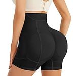 Bingrong High Waisted Butt lifter Shapewear for Women Tummy Control Knickers Padded Hip Enhancer Seamless Removable Hip Pads Underwear Body Shaper(M, Black)