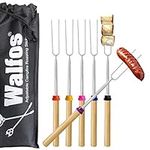 WALFOS Marshmallow Toasting Forks, Telescoping Marshmallow Toasting Kits Sticks, BBQ Smores Skewers,Campfire Roasting Sticks & Hot Dog Forks, 6 PCS