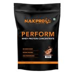 NAKPRO Perform Whey Protein Concentrate | 24g Protein, 5.3g BCAA per Serving | Muscle Recovery Workout Drink, Lean Muscle Growth (1 Kg, Coffee)