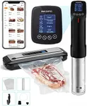 WiFi Sous-Vide-Machine & Vacuum Sealer Machine, Inkbird Sous Vide Cooker 1000W w/ Recipes on APP Precision Cooker | Automatic Air Sous Vide Vacuum Sealing Machine with Starter Kit