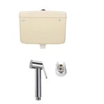 SHRUTI Combo Product PVC Dual 9.Liter + 3.Liter Capacity Center Push Flushing Cistern Flush Tank Ivory with Free SHRUTI PVC Health Faucet Jaguar Type & Abs Chrome Plated Stand - 2252 Ivory-1171