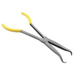 QWORK® Long Reach Hose Grip Pliers, Long Nose Spark Plug Pliers with Ring Tip, 11" / 280mm