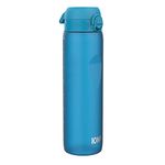 Ion8 1 Litre Water Bottle, Leak Proof, Flip Lid, Carry Handle, Rapid Hydration, Dishwasher Safe, BPA Free, Contoured Grip, Ideal for Travel, Gym & Activity, Carbon Neutral Recyclon, 32 oz, Blue