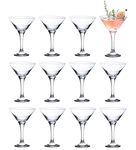 Vikko Martini Glasses Set of 12, 5.2 Ounce Cocktail Glasses with Stem, Elegant Cosmopolitan Glasses for Martinis and Cocktails, Dishwasher Safe, Bulk Martini