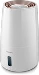 Philips Evaporative Humidifier 3000 Series, NanoCloud Tech, 99.97% Less Bacteria, 300ml/h, 3 Speeds, Sleep Mode, Ultra-Quiet (33dB), Humidity Sensor, Timer, 3L Tank, Covers 45m², White (HU3916/10)