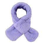 Pesaat Winter Kids Fleece Scarf Solid Baby Boys Girls Scarves Wrap Cross Collar Children Neck Warmer for Toddler 1-6Y (Light Purple)