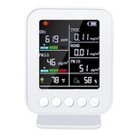 7-in-1 Air Quality Monitor Indoor Professional，Portable PM2.5/PM10/CO2/HCHO,Temperature,Formaldehyde Detector,Humidity,TVOC Tester for Indoor Air Pollution Detection