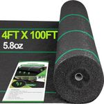 Amagabeli 4ft x 100ft Weed Barrier Landscape Fabric 5.8oz Heavy Duty Ground Cover Weed Cloth Geotextile Fabric Durable Driveway Cover Garden Lawn Fabric Outdoor Weed Mat