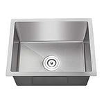 MENATT 20-inch Undermount Kitchen Sink, SUS304 Stainless Steel Handmade Single Bowl Kitchen Sink with Sink Strainer (Brushed), 20"x16"x9"