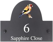 Personalised Goldfinch Bird Motif Slate House Name Or Number Plaque/Sign - 25x20cm