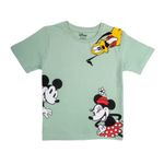 Nap Chief Unisex Kid's Disney Mickey & Friends Printed Pure Short Sleeve T- Shirt for Kids | Regular Fit Cotton T-Shirt for Boys & Girls Disney Summer T Shirt for Boys & Girls (Sage Green 2-3 Yrs)