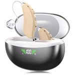 Aika 16 Channel RIC BTE Digital Hearing Aid Machine - Rechargeable, Digital, Active Noise Cacellation (1 Year Warranty), Beige