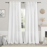 White Linen Curtains 84 inches Long