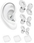 3 Pairs Ear Plugs, Noise Earbuds, Ear Plugs for Noise Reduction – Super Soft, Reusable Hearing Protection in Flexible Silicone for Noise Reduction & Flights (White, Medium)