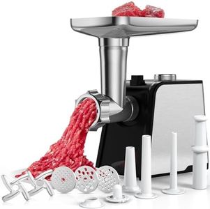 Electric Meat Grinder & Sausage Stuffer - Mincer Machine with Tool 1 Blade and 3 Plates, 3 Tubes & Kubbe Kit Tool for Home Kitchen Use 2800W