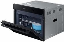 Samsung Bespoke Series 5 NQ5B5763DBK Wifi Connected Built In Compact Electric Single Oven with Microwave Function - Black Glass