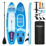 Panana Inflatable Stand Up Paddle Board 10'x30’’x6’’, Premium Surfing Board Kit for Youth & Adults, Two Air Valve SUP with Adjustable Paddle Hand Pump Fin Leash Backpack