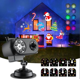 Lmozim 2-IN-1 Christmas Projector Lights Outdoor,Christmas Projector Santa with 80 Patterns Waterproof IP67 with Remote Control Christmas Decorations & Gift for Holiday Xmas Party Indoor Garden Window