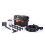 Evolution Power Tools R15VAC Vacuum Cleaner Wet and Dry Vac, Portable and Lightweight Ideal Dust Extractor for Saw Dust in Workshops, With Power Take-Off, Corded, Orange