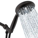 Shower Head, SR SUN RISE 6-Settings 5" High Pressure Handheld Shower Head Set with 1.8 Meter/71 Inch/ 5.9 FT Long Shower Hose and Shower Bracket, Oil Rubbed Bronze