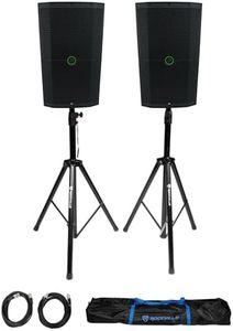 Audiosavings Bundle: (2) Mackie Thump212XT 12" 1400 Watt Enhanced Powered DJ PA Speaker Thump 212XT Bundle with Pair Rockville Adjustable Tripod Speaker/Light Stands+(2) 20 Foot XLR Cables (3 Items)