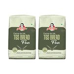 JOSEF MARC Farine De Ble T65 Bread Flour, 4 LBS (1.8kg) - Unbleached & High Protein Flour, All Purpose Bread Flour, Strong Bread Flour (Pack of 2)