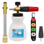 Bear Force Pressure Washer Foam Cannon Snow Foam Lance & Extension Wand with 1/4” Quick Connector & 5 Spray Tips & Turbo Nozzle for Sun Joe Lavor Homdox Wholesun Nilfisk Stihl Koblenz Pressure Washers