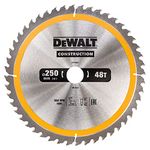 DEWALT DT1957 250 x 30 mm x 48T Construction Circular Saw Blade - Yellow