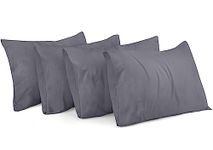 Utopia Bedding Pillow Cases 4 Pack - King Size 50x90 cm - 100% Brushed Microfiber Pillowcases with Envelope Closure - Wrinkle, Fade, and Stain Resistant Pillow Cases - Grey