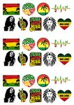 27 Stand Up Reggae Rastafarian Music Themed Edible Wafer paper Cake Toppers Decorations