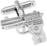 Pistol Handgun Cufflinks with a Pre