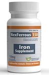 NexFerrous 150 mg | Vegan Iron Supplement | Prevention & Treatment of Iron Deficiency Anemia | Gentle on the Stomach | Easy Absorption | High Potency | 150 mg per capsule | 30 Capsules