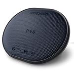 Motorola Bluetooth Speaker with Wireless Charging Pad - ROKR 500 Portable Speaker with Microphone for Handsfree Calls - IPX6 Water Resistance - Sleek Design with Rich Bass - Black