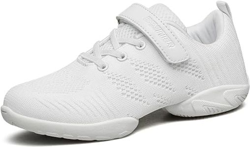 BAXINIER Girls White Cheerleading Dance Shoes Breathable Youth Cheer Shoes Competition Sneakers Athletic Training Tennis Shoes - White 12 Little Kid