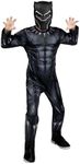 Marvel Black Panther Official Youth Halloween Costume - Premium Quality Padded Jumpsuit with Plastic Mask (M)