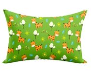 CHANCEUX Pillow Cover (Without Seeds) with Removeable Cover for New Born Baby/Toddler Anti Flat Head, Cotton Infant 0 to 6 and 12 Months Kids Neck Support & Head Shaping - Giraffe Design