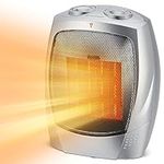 Portable Ceramic Space Heater for Bedroom/Office/Home, 1500W with 3 Settings, Adjustable Thermostat and Quiet Operation - Indoor Use