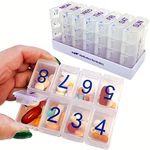 e-Pill 8 Times a Day x 7 Day Large Weekly Pill Organizer, Vitamin, and Medicine Box (Clear)