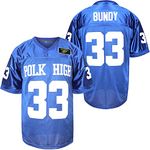 33 AL Bundy Football Jersey, Blue Shirt 90S Hip Hop Clothing Party, Blue, Large