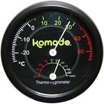 Komodo Combined Thermometer and Hygrometer Analog,Black