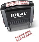 IDEAL Self Inking Stamp – Return to Sender, NOT at This Address – Red Ink, Impression Size 9/16” x 1-1/2”