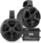 Pyle 6.5" Water-Resistant Off-Road Speakers - 2 Channel Rated Amplifier - ATV, UTV, 4x4, Jeep, Wired RCA, for Boat Stereo Speaker and Other Watercraft (1200 Watts)