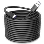 iMangoo USB to USB C Power Cable for CCTV Camera,33FT Type C Power Extension Cable for Xiaomi Mi eufy Security Camera Outdoor Indoor Cord with 10 Wire Clips Cable Nails, No Data Transfer Support,Black