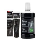 Ecodenta Black Whitening Oral Hygiene Cosmetic Set I Black Charcoal Toothpaste Teeth Whitening 100 ml and Mouthwash with Black Anthracite, 500 ml I Black Activated Charcoal Teeth Whitening Kit