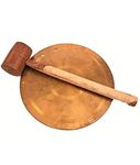 UAPAN Brass Bell ghadiyal ghanta Vijay ghanta School Bell Round Bell with Wood Hammer (7.5 Inch, Medium)