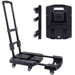 Katsuyoku Folding Hand Truck, Foldable Dolly Cart for Moving 450lbs Heavy Duty Luggage Cart Portable Platform Cart Collapsible Dolly with 6 Wheels